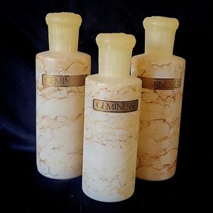 Vintage Antique Max Factor Geminesse Glass Display Bottles